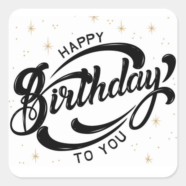 Sticker Carré Carte postale Joyeuse Anniversaire (Devant)