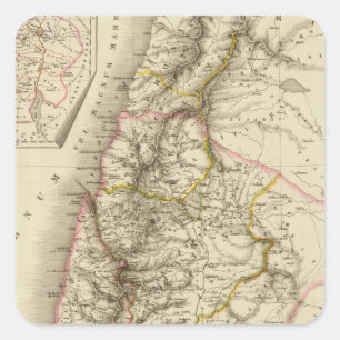 Sticker Carré Carte religieuse d'atlas de Moyen-Orient