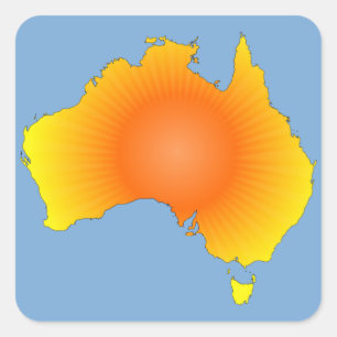 Sticker Carré Carte Sunny Australie
