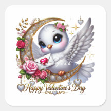 Carte Vacances Plat Dove pour la Saint Valentin