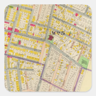 Sticker Carré Carte Yonkers New York