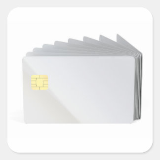 Sticker Carré Cartes en plastique vierge avec puce