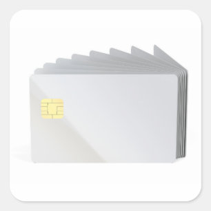 Sticker Carré Cartes en plastique vierges avec la puce