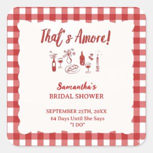 Sticker Carré Carton d'invitation de fiançailles That's Amore It
