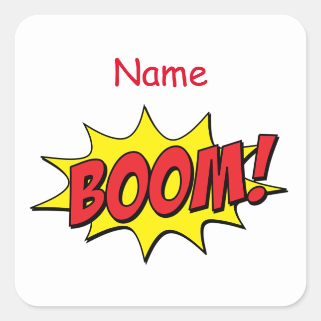 Sticker Carré Cartoon Boom Thunder_Cove (Devant)