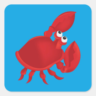 Sticker Carré Cartoon crab