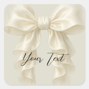 Sticker Carré Cascade de Crème Ruffle Noeud Papillon Mariage 