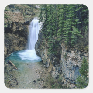 Sticker Carré Cascade sur Falls Creek dans Lewis et Clark