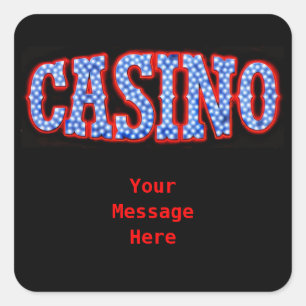 Sticker Carré Casino dans blanc et bleu rouges