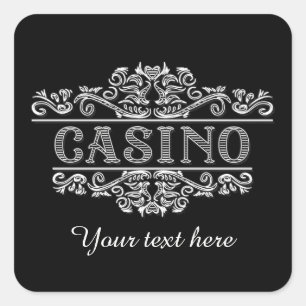 Sticker Carré Casino noir blanc élégant