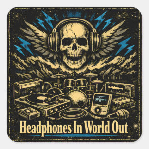 Sticker Carré Casque dans le monde extérieur – Zone d'évasion mu