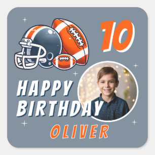 Sticker Carré Casque de balle de football Caricature Photo Anniv
