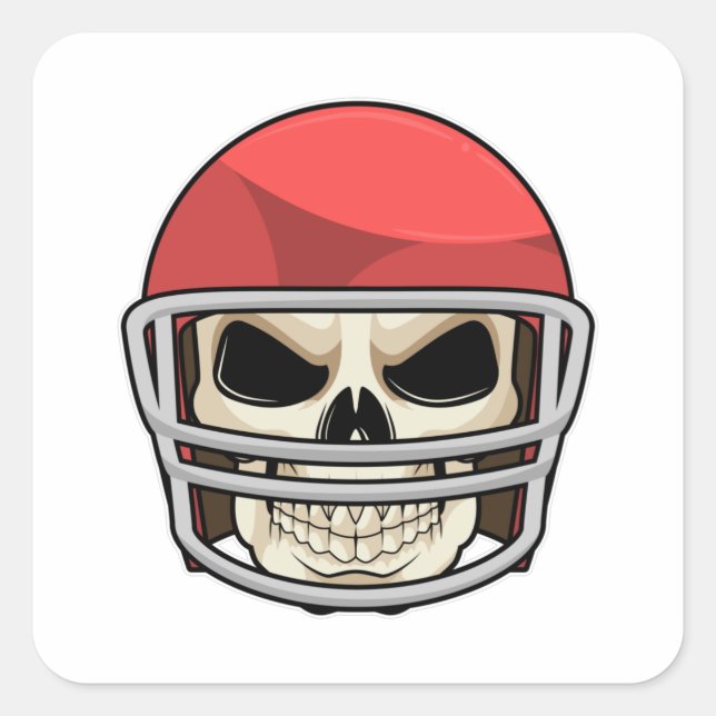 Sticker Carré Casque de football crâne (Devant)