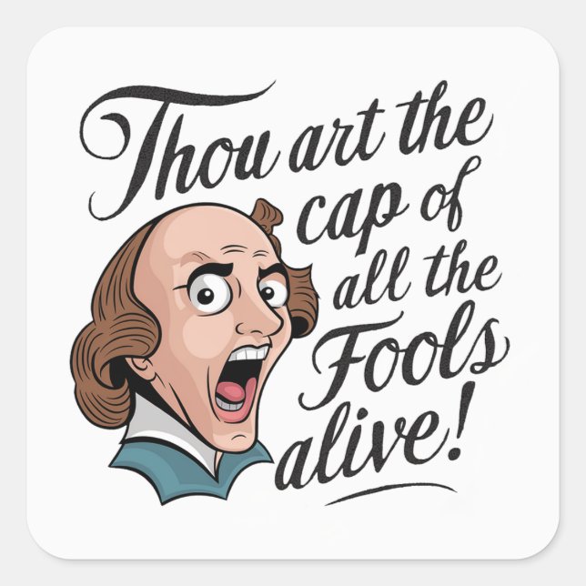 Sticker Carré Casquette de Fools - Comédique Shakespeare (Devant)