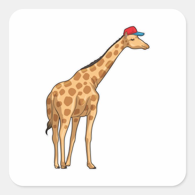 Sticker Carré Casquette Giraffe (Devant)