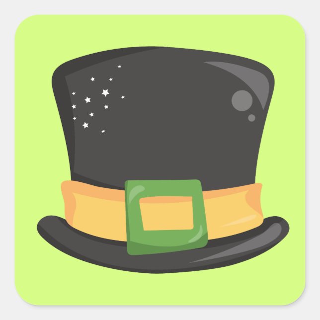 Sticker Carré Casquette irlandais mignon (Devant)