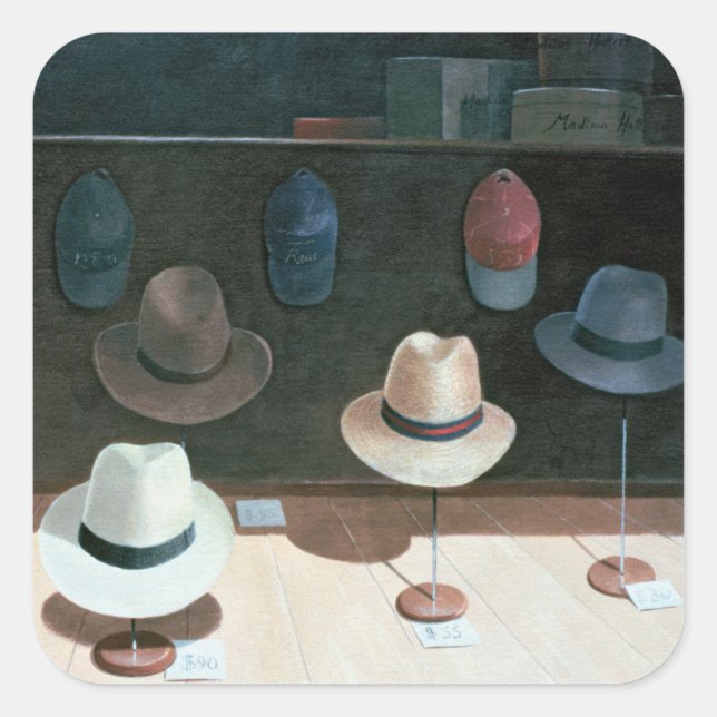 Sticker Carré Casquette Shop 1990 (Devant)