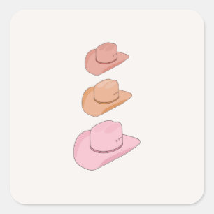 Sticker Carré Casquettes Cowboy