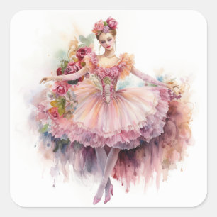 Sticker Carré Casse-Noisette Ballet, Valse des Fleurs