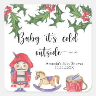 Sticker Carré Casse-Noisette Bébé il fait froid dehors