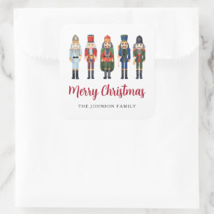 Sticker Carré Casse-Noisette Mignon Joyeux Noël