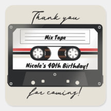 Cassette Audio Rétro Beige Gris Anniversaire 90's