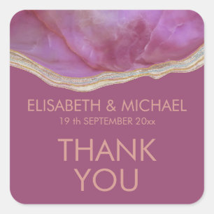 Sticker Carré Cassis chic agate romantique élégant merci