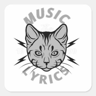 Sticker Carré Cat design