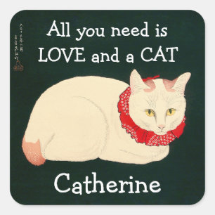 Sticker Carré Cat Tama