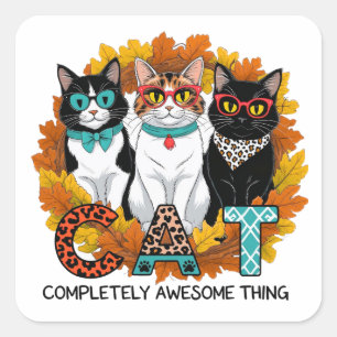 Sticker Carré CAT Tout à fait stupéfiant