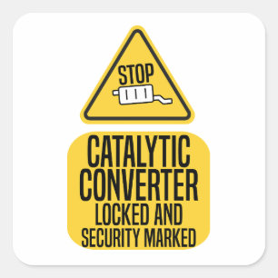 Sticker Carré Catalytic Converter protégé verrouillé et sécurité