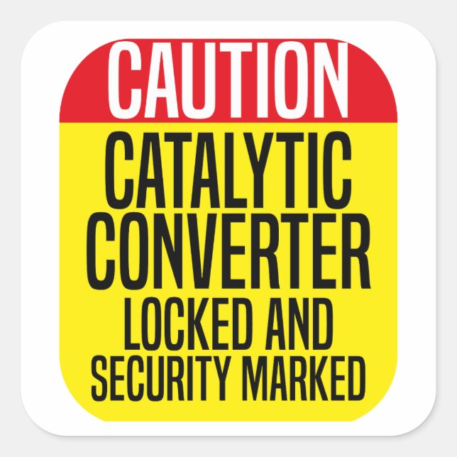 Sticker Carré Catalytic Converter protégé verrouillé et sécurité (Devant)