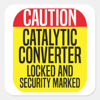 Sticker Carré Catalytic Converter protégé verrouillé et sécurité