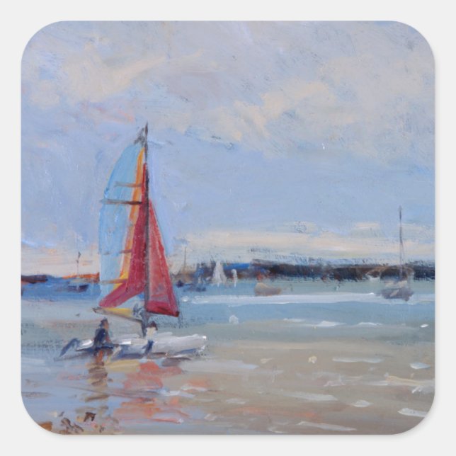 Sticker Carré Catamaran Bretagne (Devant)
