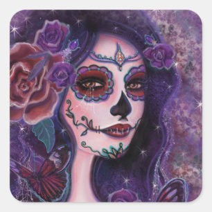 Sticker Carré Catane jour des morts par Renee Lavoie