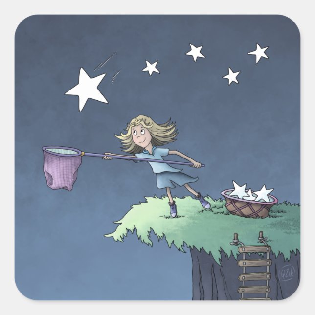 Sticker Carré Catch a Falling Star - Collectionner les souhaits  (Devant)