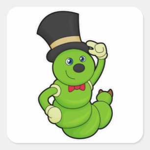 Sticker Carré Caterpillar en Groom avec Casquette