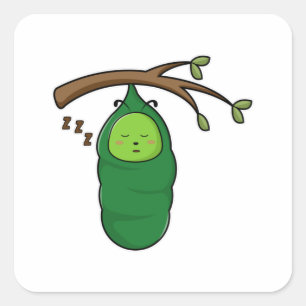 Sticker Carré Caterpillar sur arbre
