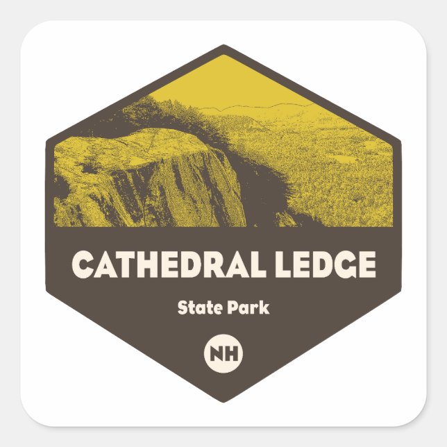 Sticker Carré Cathedral Ledge State Park New Hampshire (Devant)