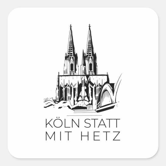 Sticker Carré Cathédrale de Cologne (Devant)