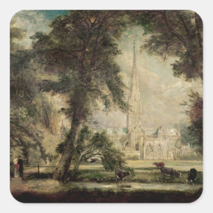 Sticker Carré Cathédrale de John Constable   Salisbury du Bish