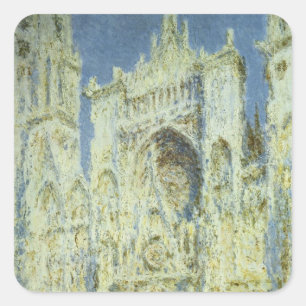 Sticker Carré Cathédrale de Rouen, façade ouest, soleil, Claude