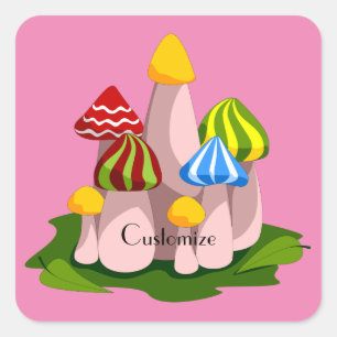 Sticker Carré Cathédrale des champignons magiques Thunder_Cove