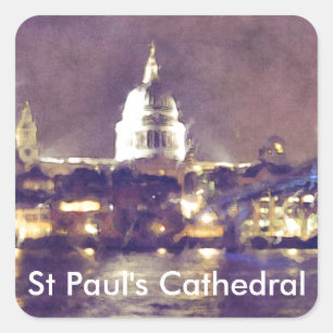 Sticker Carré Cathédrale Saint-Paul par peinture de nuit