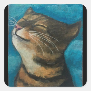 Sticker Carré Catnip Cat