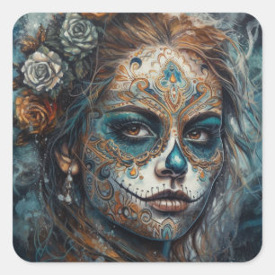 Sticker Carré Catrina Azul