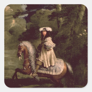 Sticker Carré Cavalier dans le bleu