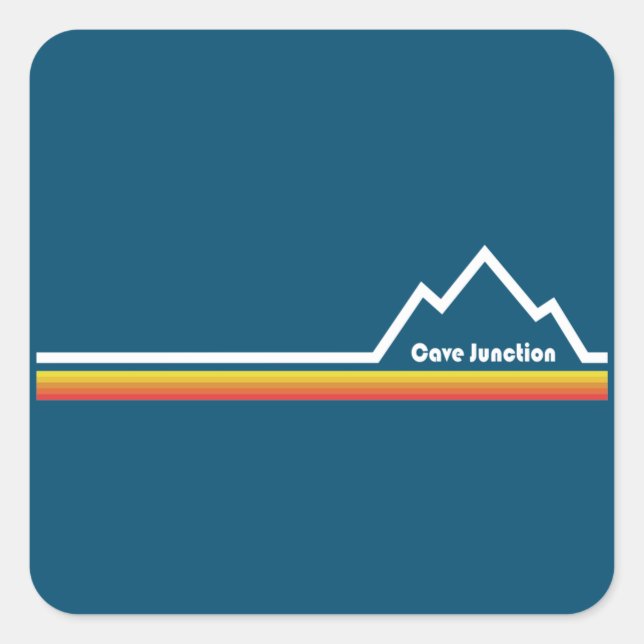 Sticker Carré Cave Junction Oregon (Devant)