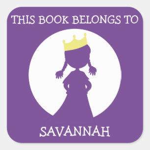 Sticker Carré Ce Livre Appartient À La Princesse Personalisée Vi