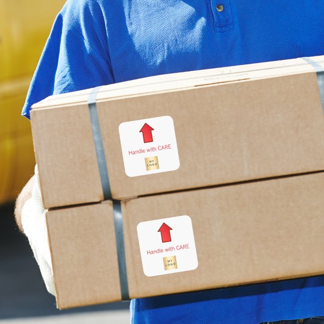 Sticker Carré Ce logo commercial de flèche rouge vers le haut (Créateur téléchargé)